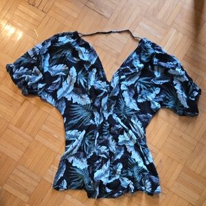 Floral V-Neck Women Top